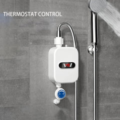 Mini Instant Water Heater Shower Waterproof 304 Stainless Steel Electric Water Heater Shower Rapid Heating LCD Digital for Hotel