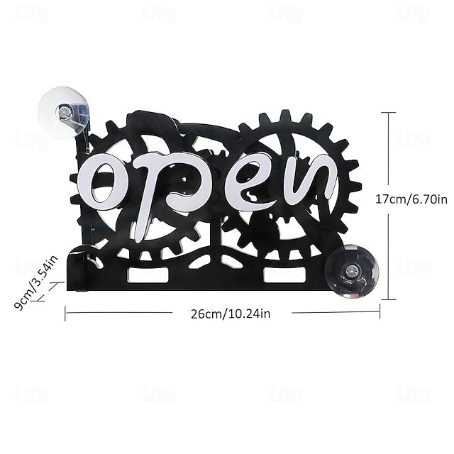 Open Closed Business Sign, Suction Cup Open Close Business Sign Ultra Manual Mechanical Gear Conversion, Double Sided Open Sign, Hotels, Cafes Open Closed Sign Board (Plastic Material)